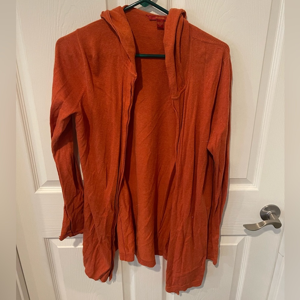 Burnt Orange Hooded Cardigan